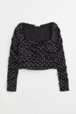 Gerafftes Shirt aus Crêpe
