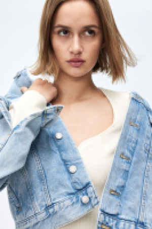HM  Shirt in Rippstrick mit Sweetheart-Ausschnitt