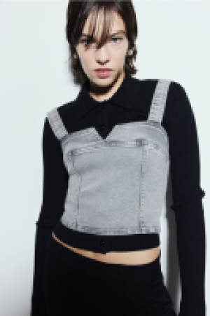 HM  Korsagentop aus Denim