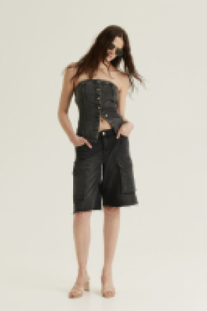 HM  Low Denim Cargo Shorts