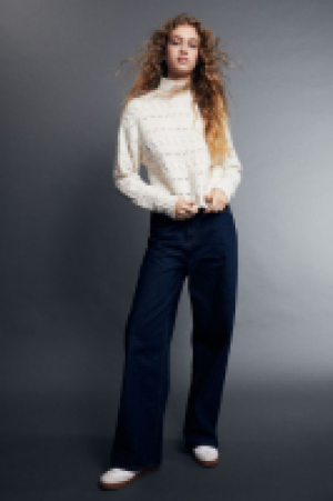 Rollkragenpullover aus Strukturstrick