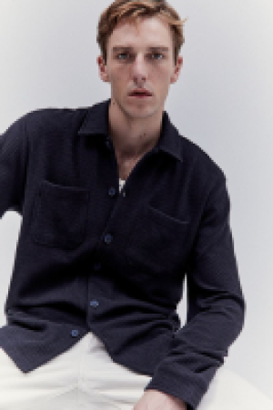 Overshirt mit Waffelstruktur in Regular Fit