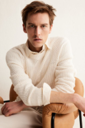 Pullover in Ajourstrick Regular Fit
