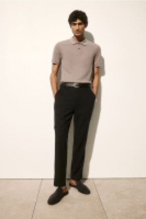 HM  Poloshirt mit Waffelmuster in Slim Fit