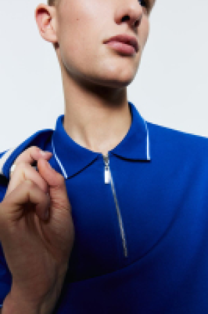 Poloshirt mit Zipper in Slim Fit
