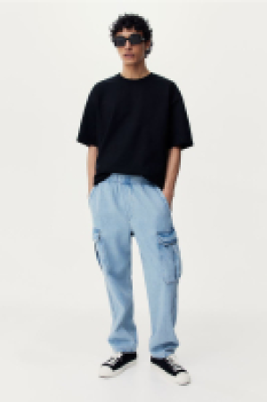 HM  Cargo-Joggpants aus Denim in Loose Fit