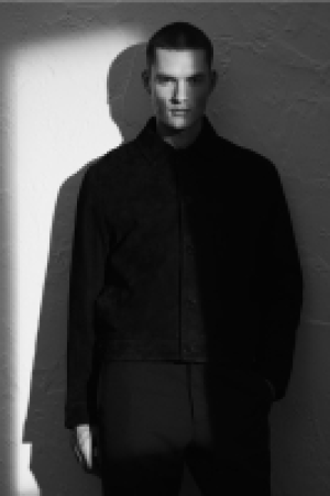 Jacke aus Veloursleder in Slim Fit