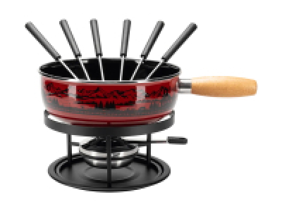 K&auml;sefondue-Set Emaille, 9-tlg.