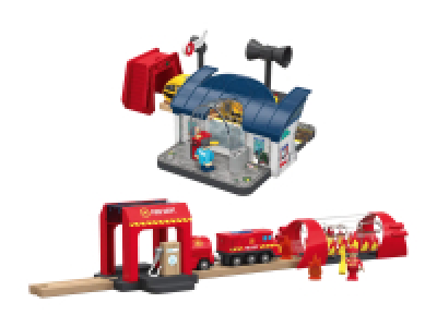 Interaktiver Bahnhof-Set, 10-tlg./Feuerwehr Einsatz-Set, 15-tlg.