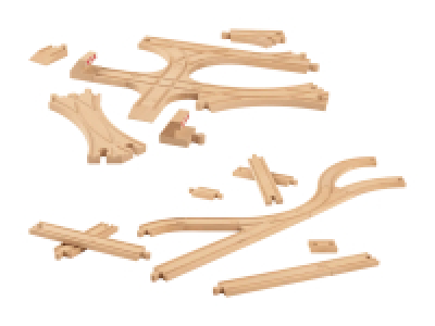Schienen-Set, 16-tlg./Weichen-Set, 11-tlg.